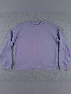 Alo Yoga Unisex Renown Heavy Weight Crew Neck Pullover Sweatshirt Size M Purple